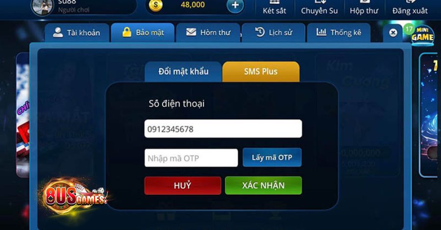 Mã OTP được sử dụng để xác minh danh tính người chơi